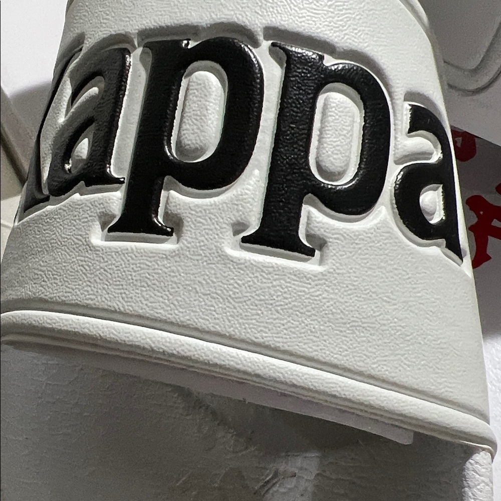 Kappa White and Black Slide Sandals